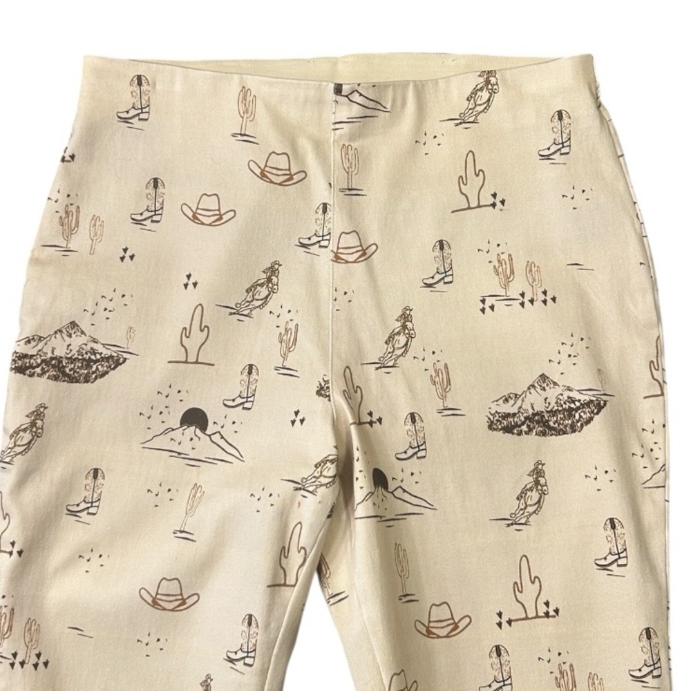 Rockin’ C Western Print Pull-on Stretch Bell Bottom Pants Size Medium - Picture 2 of 11